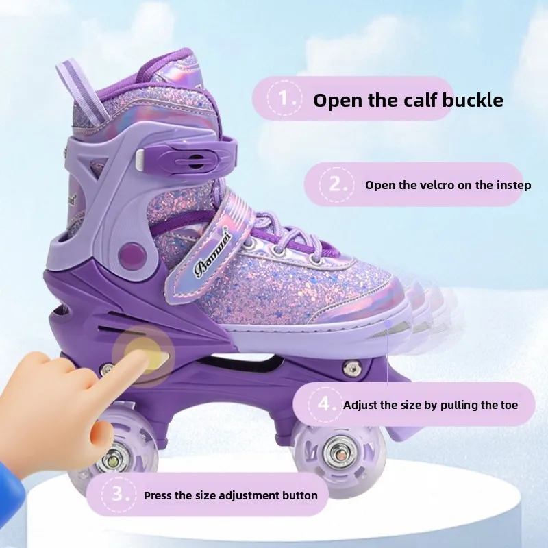Double Row Roller Skate Shoes  - Kids Outdoor Shoes ulasan dan harga
