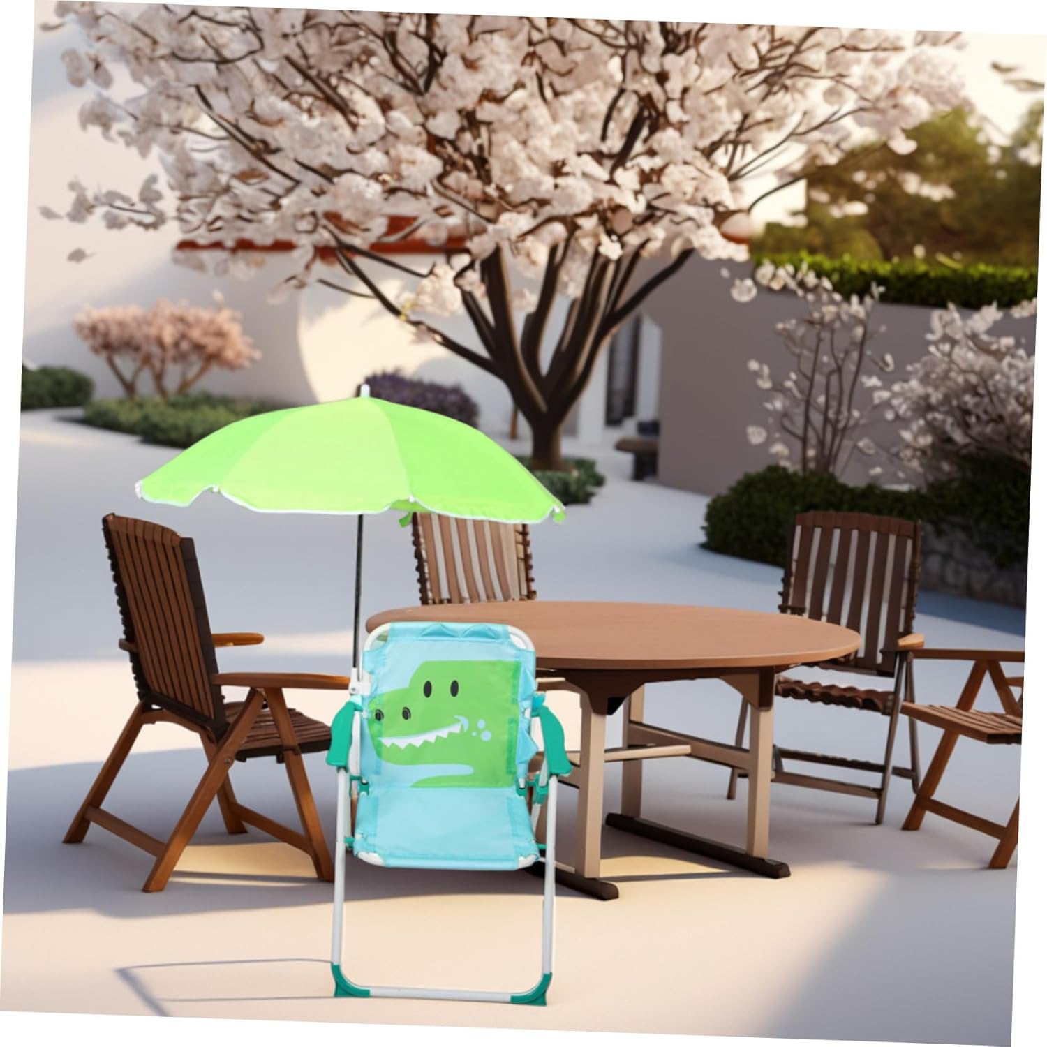 1 Set Folding Beach Chair with - Kids Outdoor Umbrella Chair ulasan dan harga