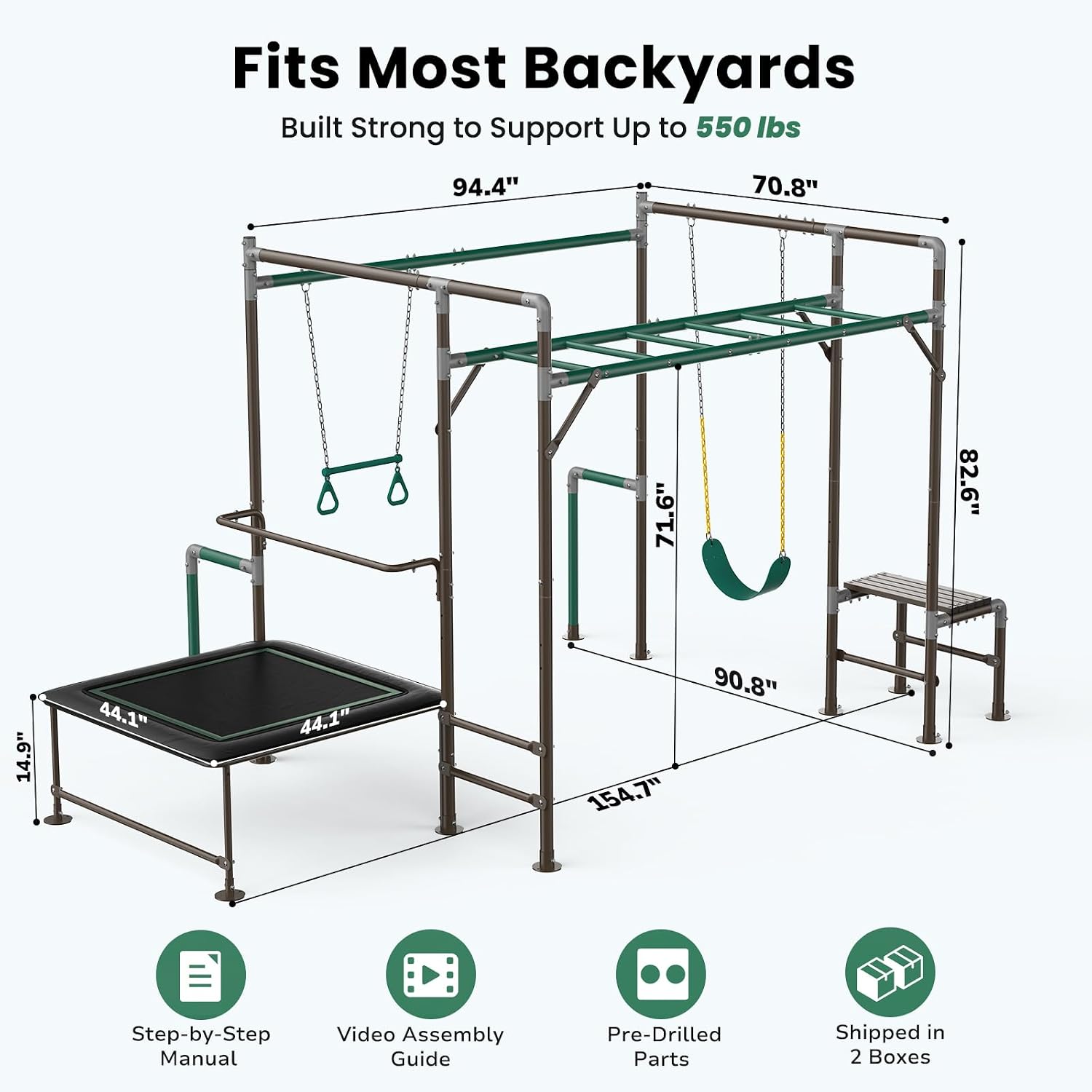 Outdoor Jungle Gym with Monkey - Kids Outdoor Jungle Gym ulasan dan harga