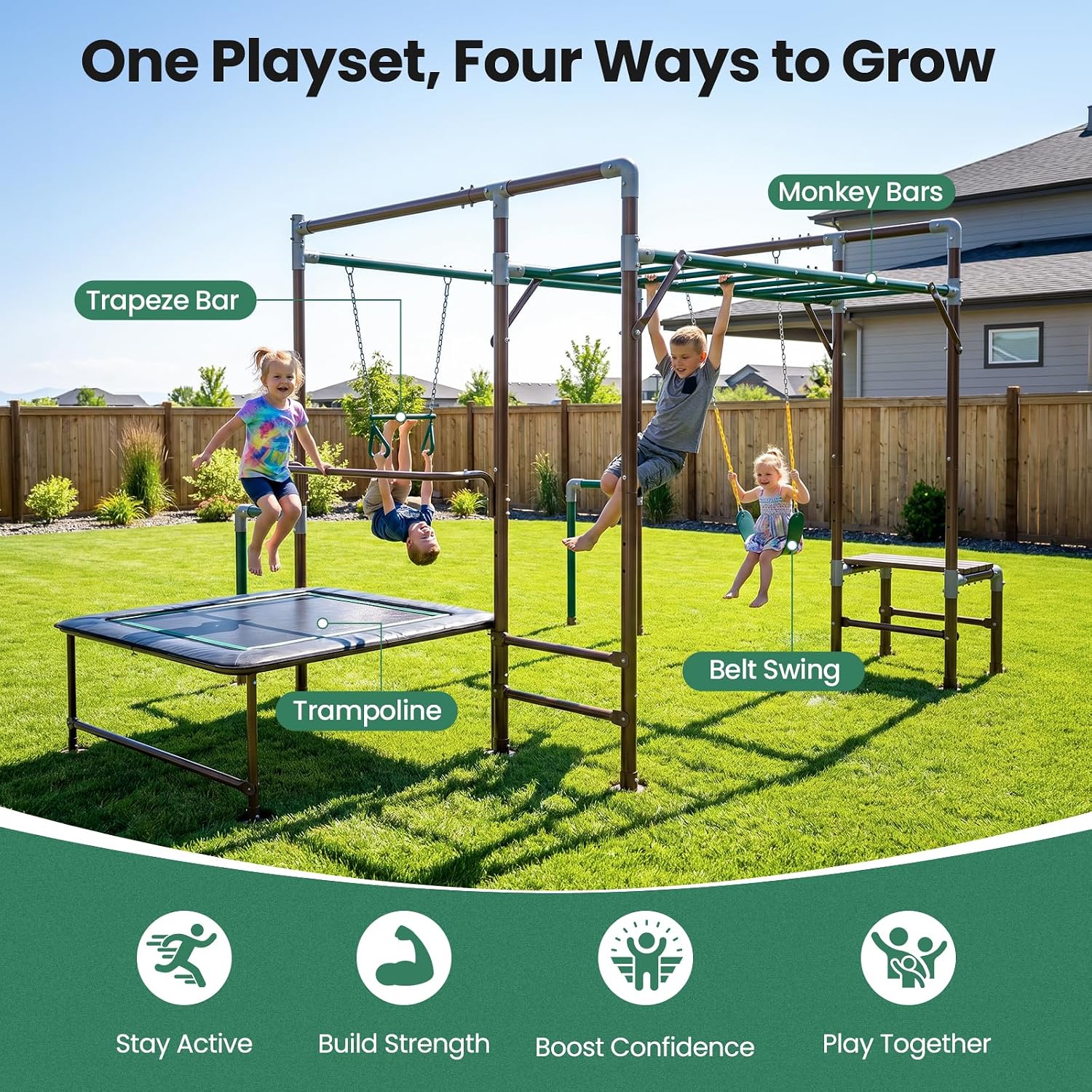 Outdoor Jungle Gym with Monkey - Kids Outdoor Jungle Gym ulasan dan harga