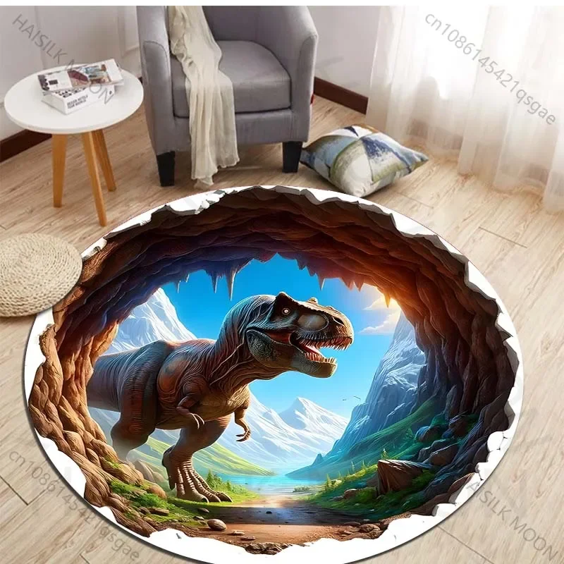 HD 3D Dinosaur Print Round Rug - Kids Outdoor Chair ulasan dan harga