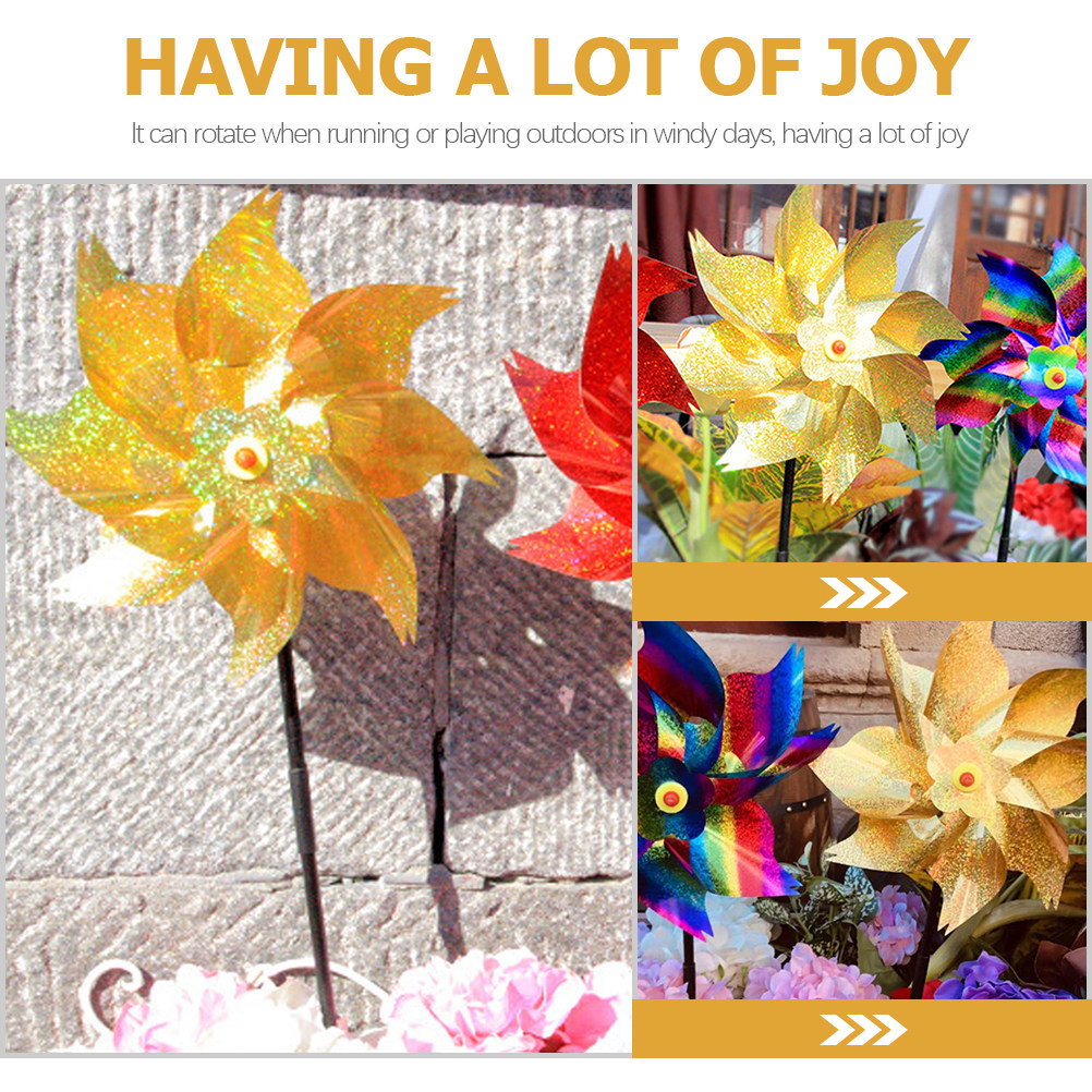 10Pcs Octagonal Windmills Pet  - Kids Outdoor Yard ulasan dan harga