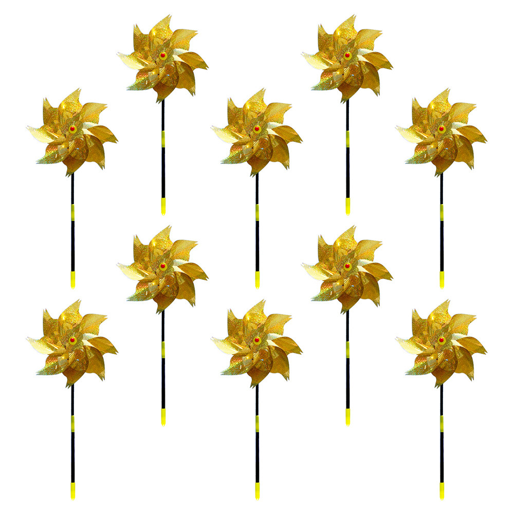10Pcs Octagonal Windmills Pet  - Kids Outdoor Yard ulasan dan harga