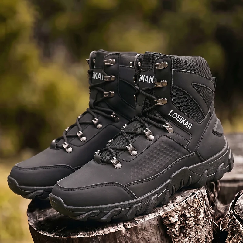 Men High‑cut Tactical Boots PU - Kids Outdoor Shoes ulasan dan harga