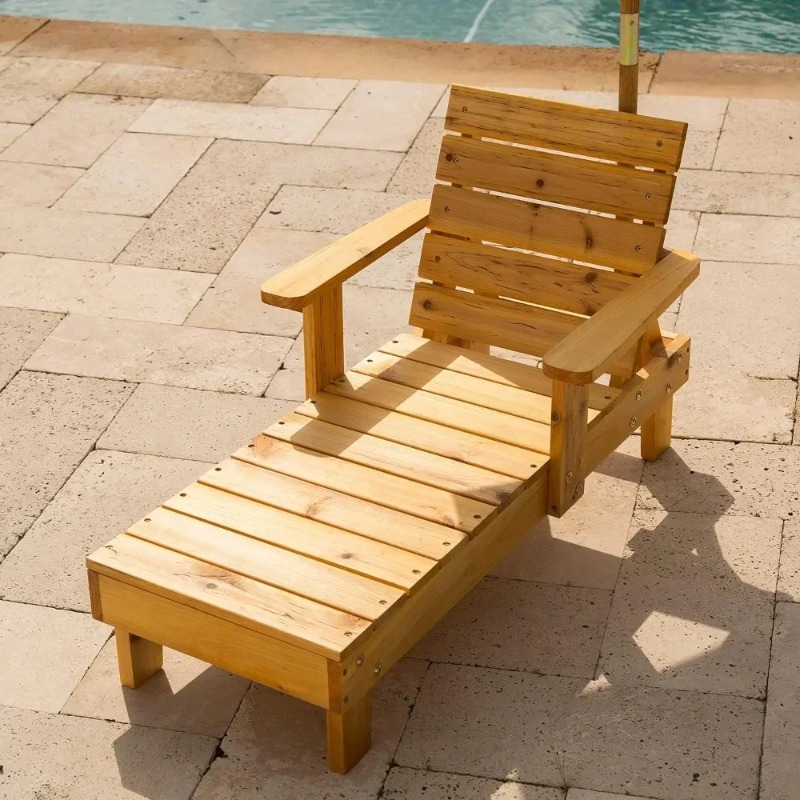 t Outdoor Wooden Chaise , Back - Kids Outdoor Umbrella Chair ulasan dan harga