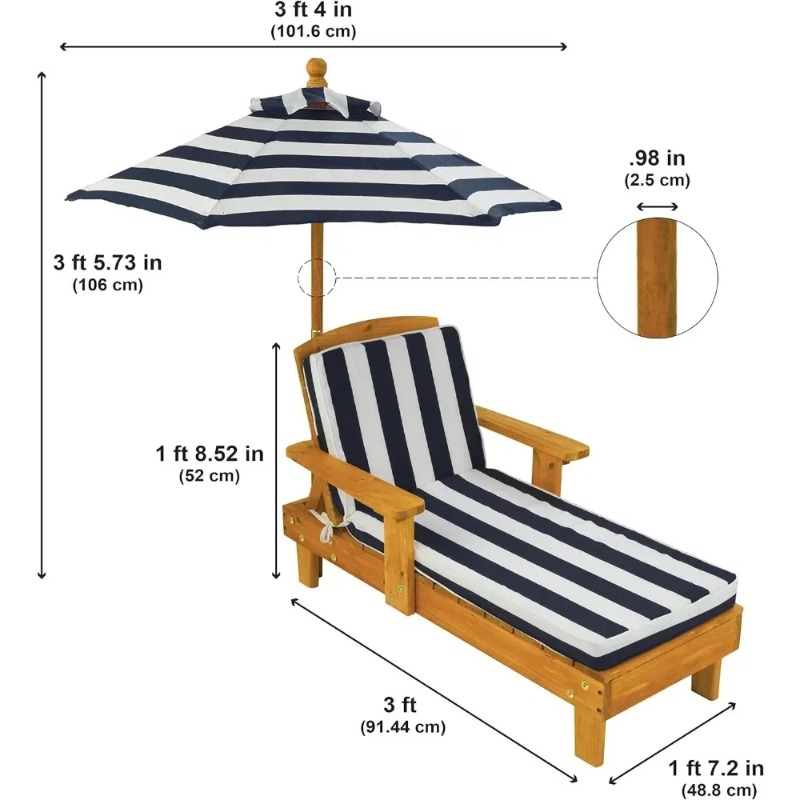 t Outdoor Wooden Chaise , Back - Kids Outdoor Umbrella Chair ulasan dan harga