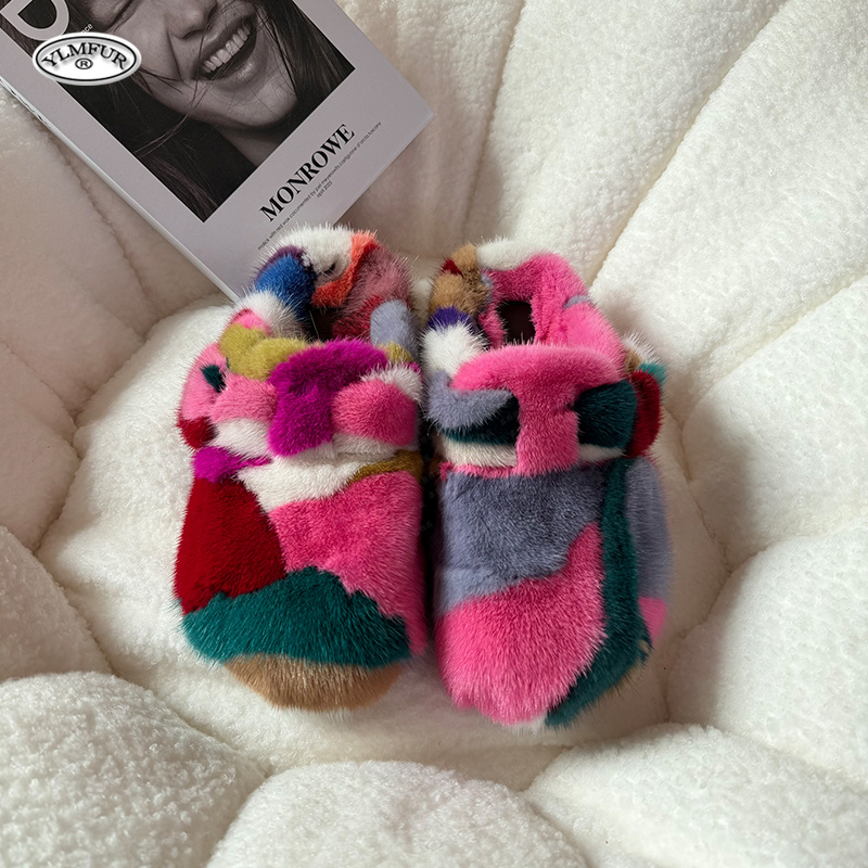 New Girl Luxury Mink Fur Slipp - Kids Outdoor Shoes ulasan dan harga