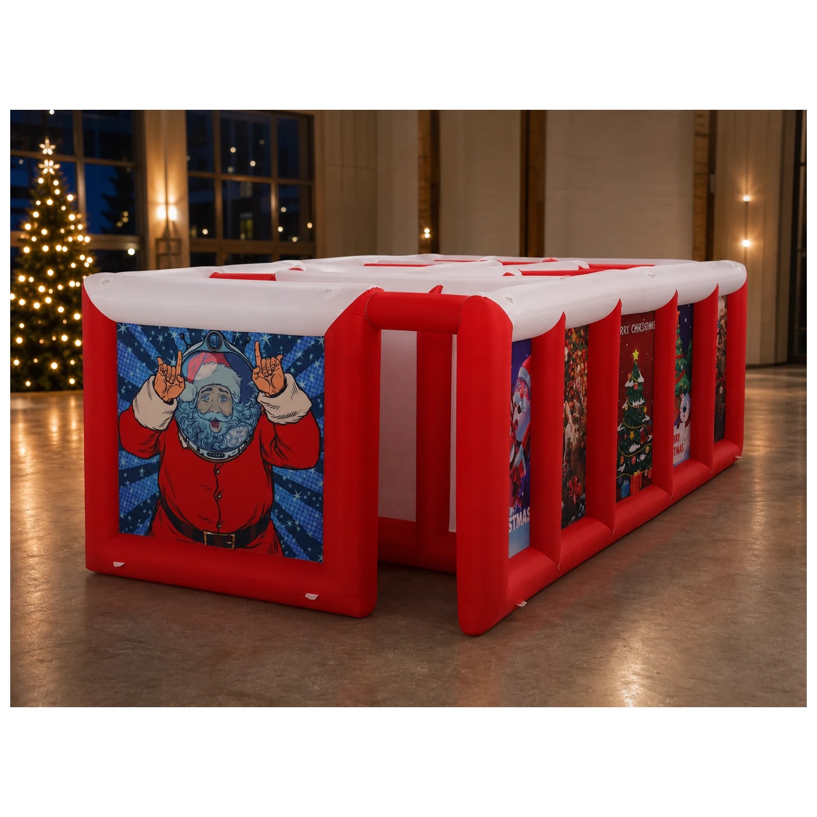 Large Red White Flat Roof Infl - Outdoor Games For Kids ulasan dan harga